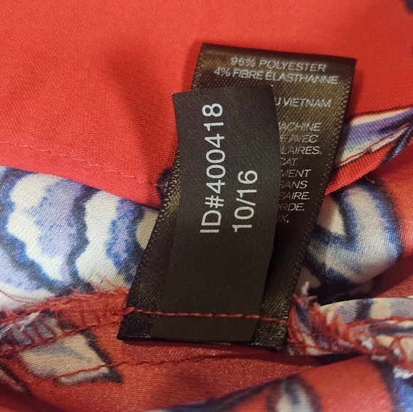 Express Blouse Womens‎ XS V-Neck Cold Shoulder Red Floral Office Fall Top Career - Picture 4 of 9